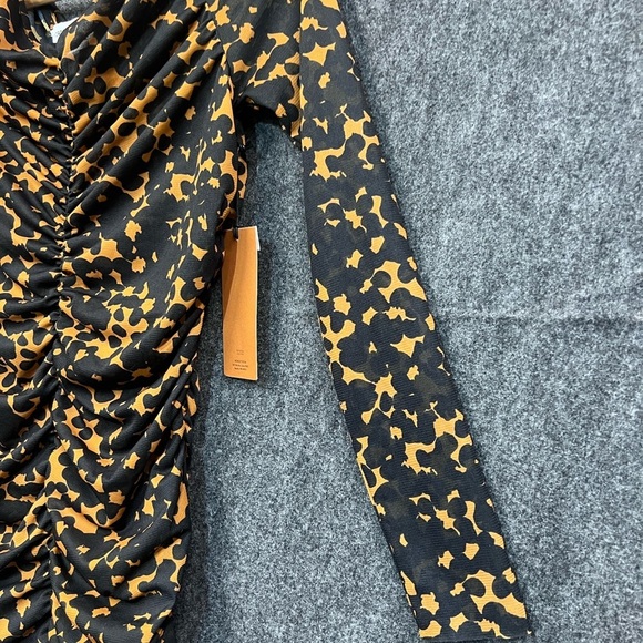 CRISTINA MARTINEZ/Nordstrom Ruched Print Top In Brown Bloom Smudge Size Medium - Picture 7 of 16